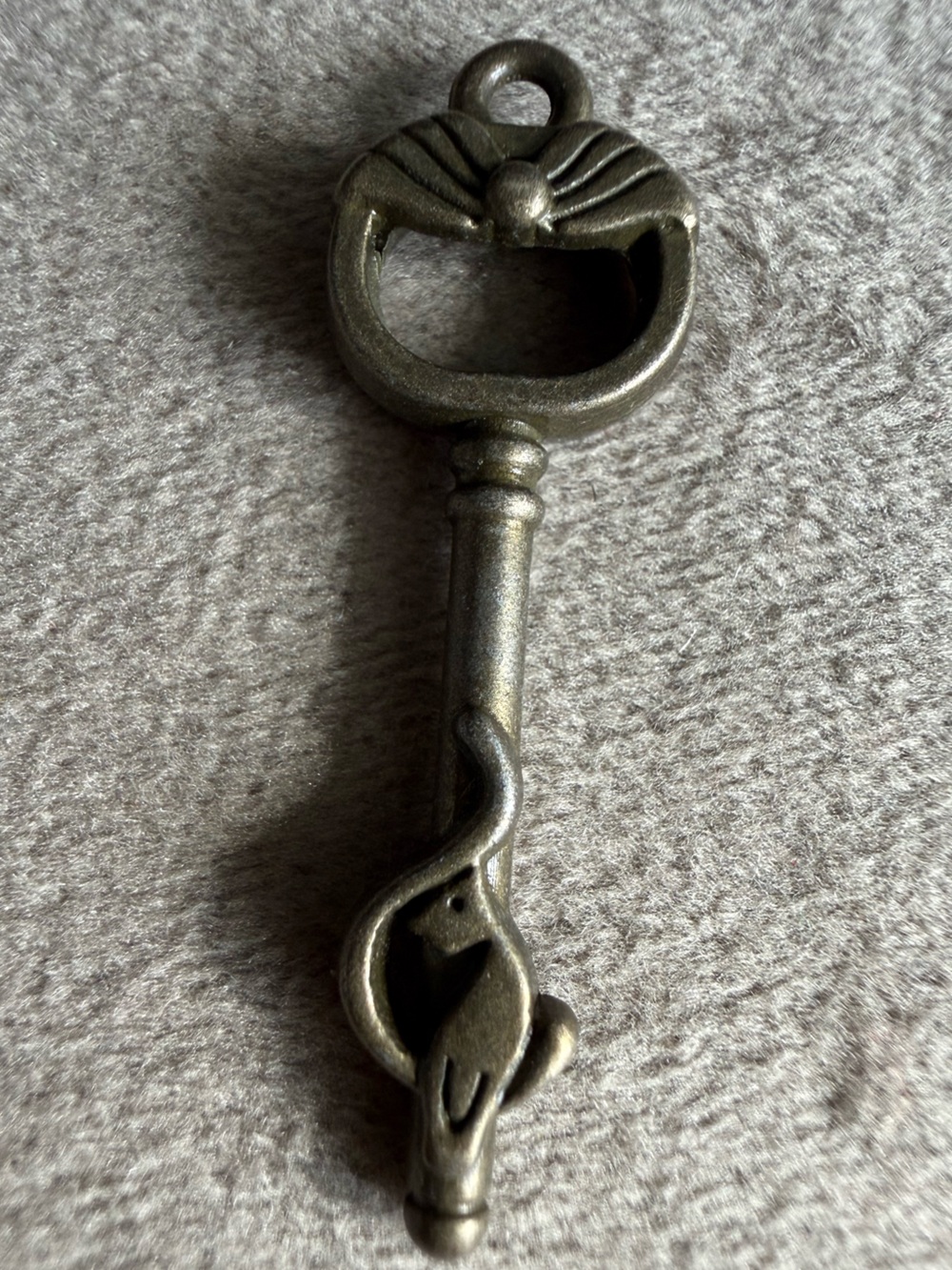 Antique-Style Decorative Skeleton Key in Metallic Finish